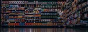 supermarket shelves background